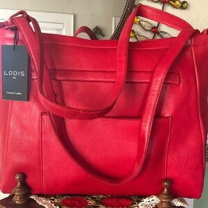 NWT LODIS Lamba Leather Laurel Shoulder/Tote Bag w/Dust Cover